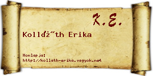Kolláth Erika névjegykártya