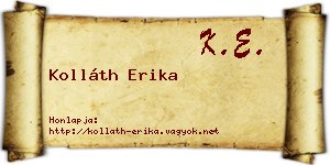 Kolláth Erika névjegykártya